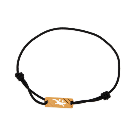 Bracelet Or 375 Cordon Plaque Rectangle Margouillat - Bracelets | Créolissime