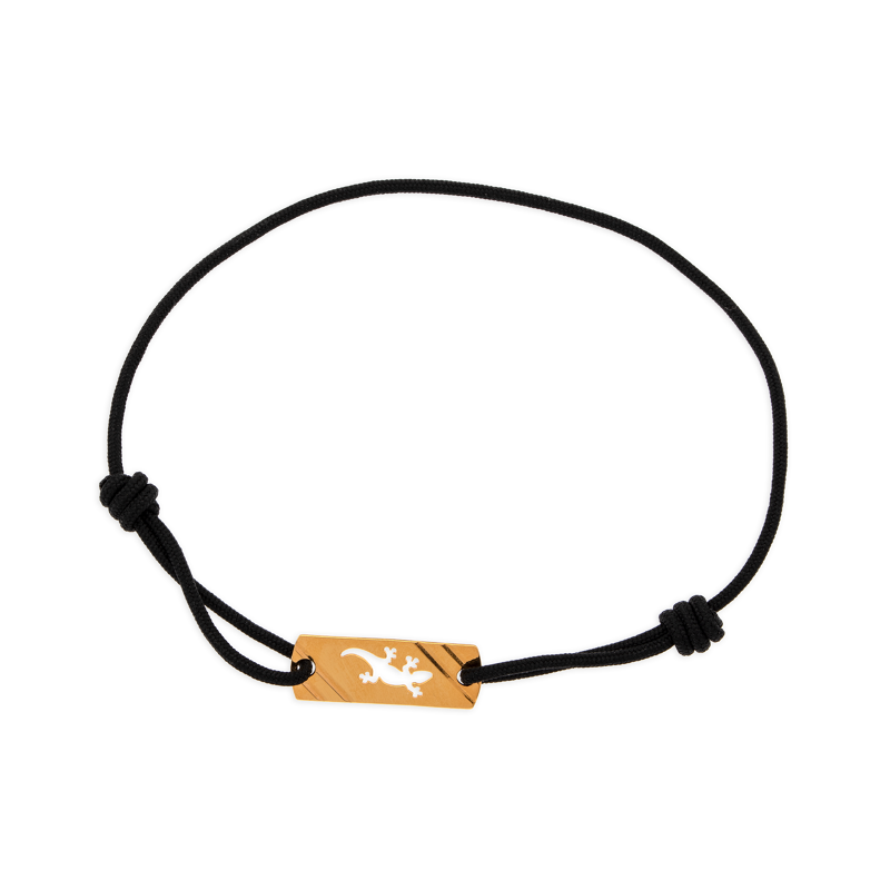 Bracelet Or 375 Cordon Plaque Rectangle Margouillat - Bracelets | Créolissime