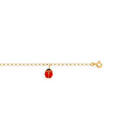 Bracelet Or375 Coccinelle Rouge - Bracelets | Créolissime