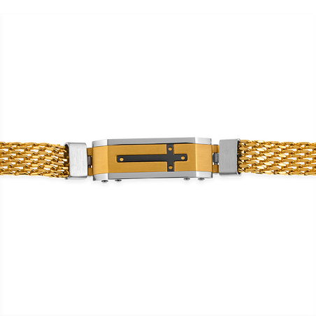 Bracelet Croix Acier Tricolore - Bracelets | Créolissime