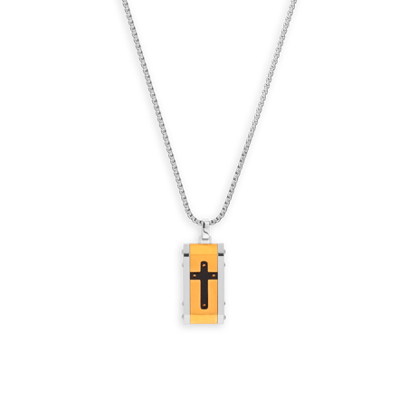 Collier croix acier tricolore -  | Créolissime