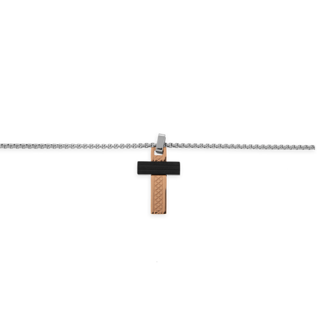 Collier croix acier tricolore - Colliers | Créolissime