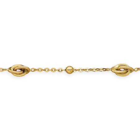 Bracelet Chaîne Or375 Maille Forçat Grain D'or Nœud Forçat Antillais - Bracelets | Créolissime