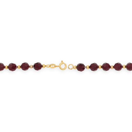 Bracelet Chaîne Or375 Grain D'or Cristal Grenat - Bracelets | Créolissime