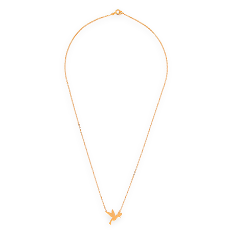 Collier or chaîne pendentif colibri cœur - Colliers | Créolissime