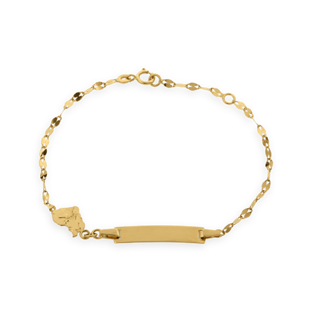Bracelet Identité Rectangulaire Carte Guyane Or750 -  | Créolissime