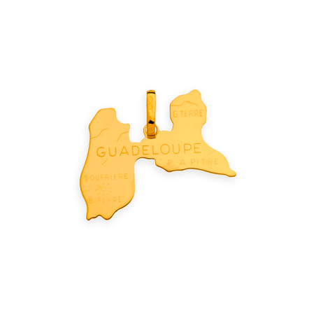 Pendentif Or750 Carte Guadeloupe avec bélière -  | Créolissime