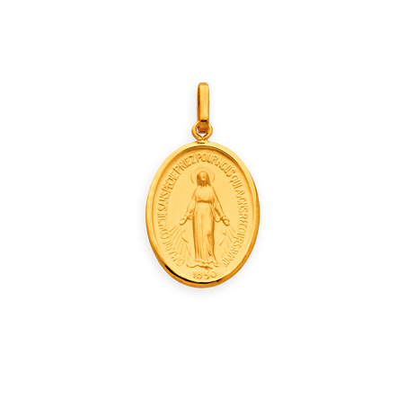 Médaille Or375 Vierge Miraculeuse avec bélière - Pendentifs | Créolissime