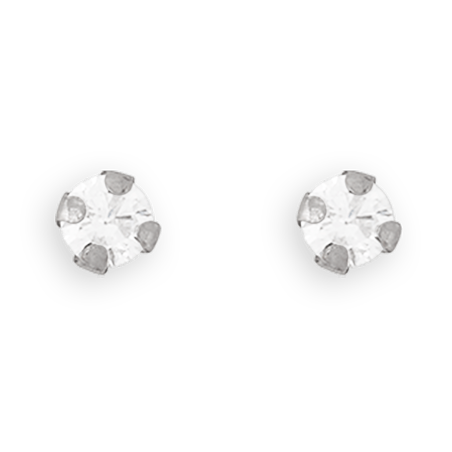 Boucles D'oreilles Or375 Gris Puces Zirconium 2.5mm -  | Créolissime