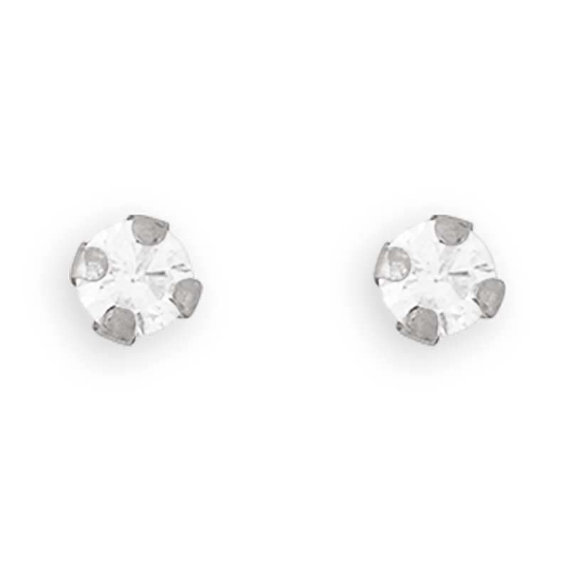 Boucles D'oreilles Or375 Gris Puces Zirconium 2.5mm - Boucles d'oreilles | Créolissime
