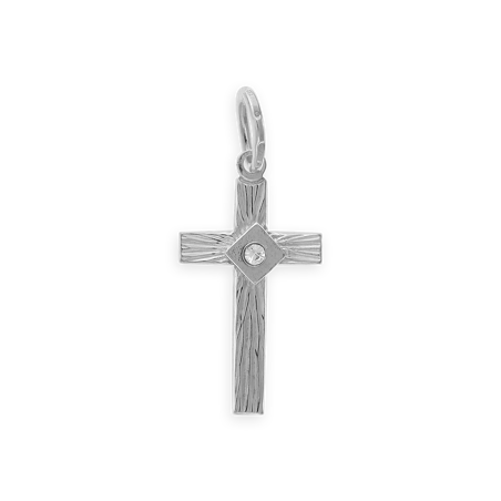 Croix Argent925 Zirconium avec bélière - Pendentifs | Créolissime