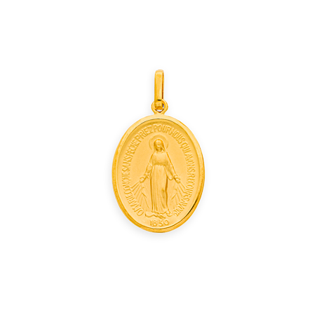 Médaille Or375 Vierge Miraculeuse avec bélière Or creux -  | Créolissime