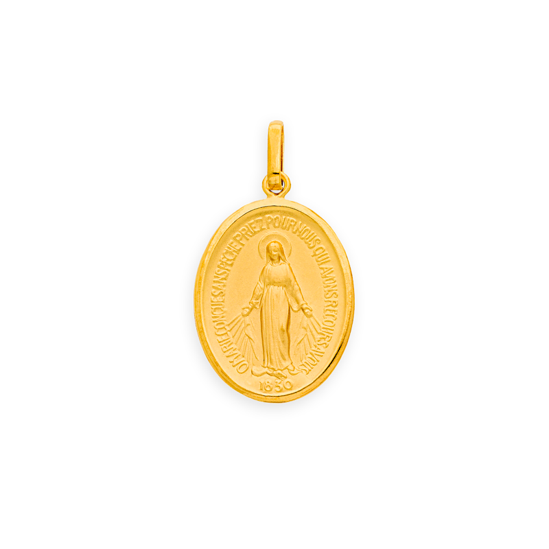 Médaille Or375 Vierge Miraculeuse avec bélière Or creux - Pendentifs | Créolissime