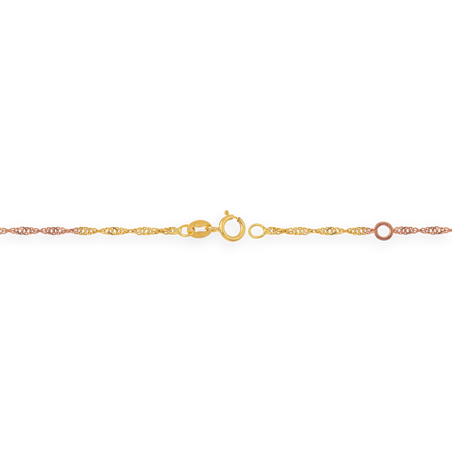 Chaîne Cheville Or375 Tricolore - Bracelets | Créolissime