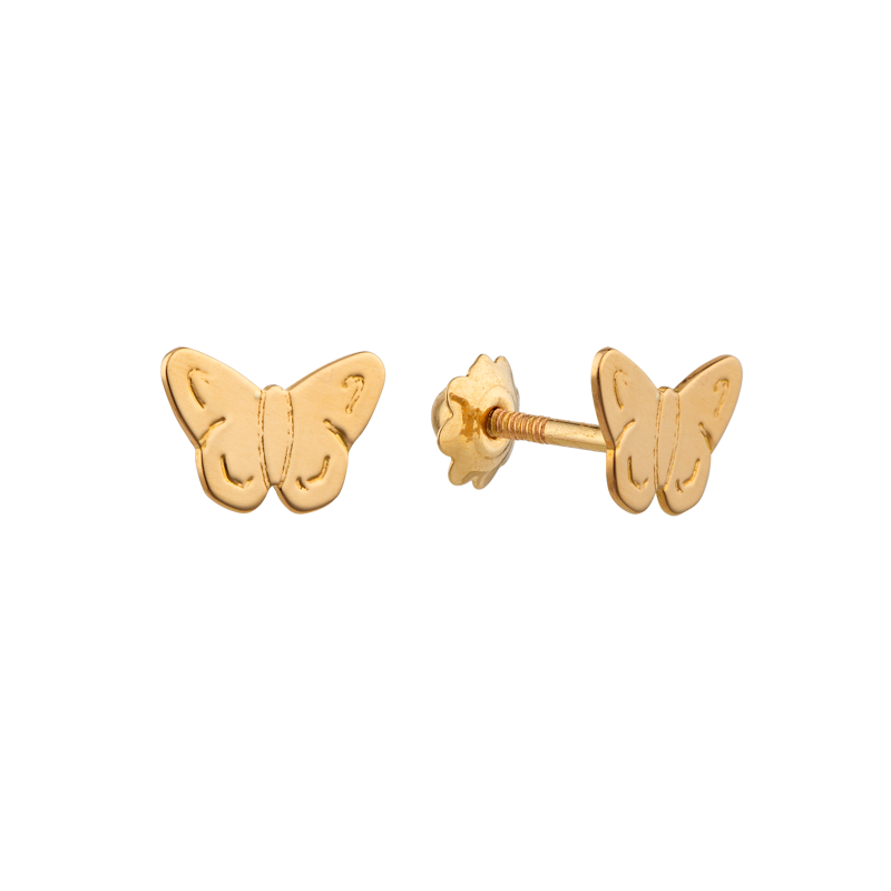 Boucles D'oreilles Or750 Papillon 7*4mm Fermeture Vis - Boucles d'oreilles | Créolissime