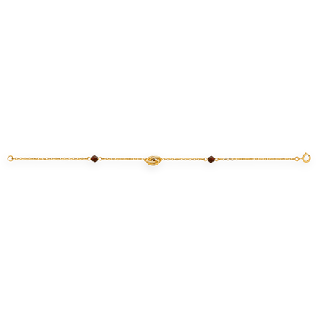 Bracelet Or375 Chaîne Cristal Grenat Nœud Forçat Antillais -  | Créolissime