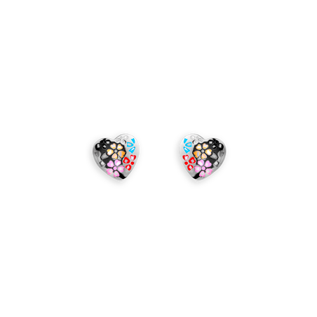 Boucles D'oreilles Acier Cœur 14.5mm Email Multicolore -  | Créolissime