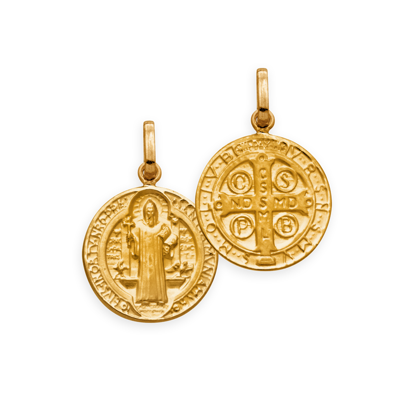 Médaille Or375 Saint Benoit avec bélière Saint-Benoit