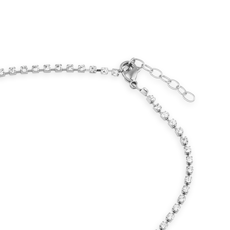 Chaîne Cheville Acier Jaune Cristal Blanc - Bracelets | Créolissime