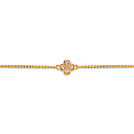 Bracelet Acier Jaune Trèfle Zirconium  - Bracelets | Créolissime