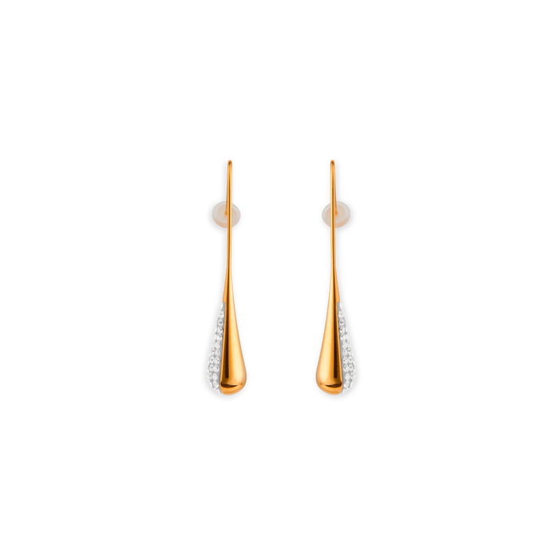 Boucles D'oreilles Acier Jaune Goutte Cristal Pendant 40mm Au Total - Boucles d'oreilles | Créolissime