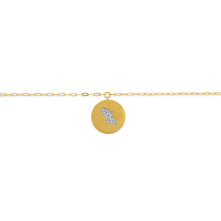 Collier Acier Jaune Médaille  Carte Martinique Cristal - Colliers | Créolissime