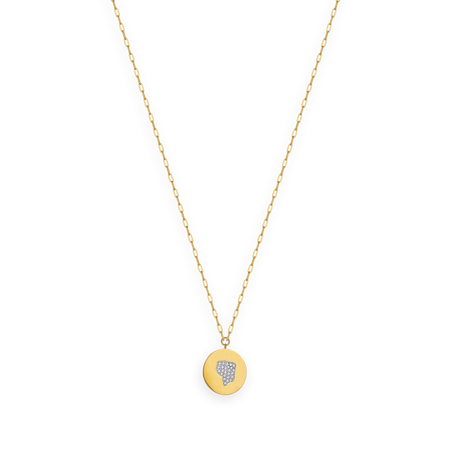 Collier Acier Jaune Médaille Carte Guyane Cristal -  | Créolissime
