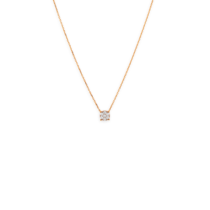 Collier or chaîne motif fleur avec diamants - Colliers | Créolissime