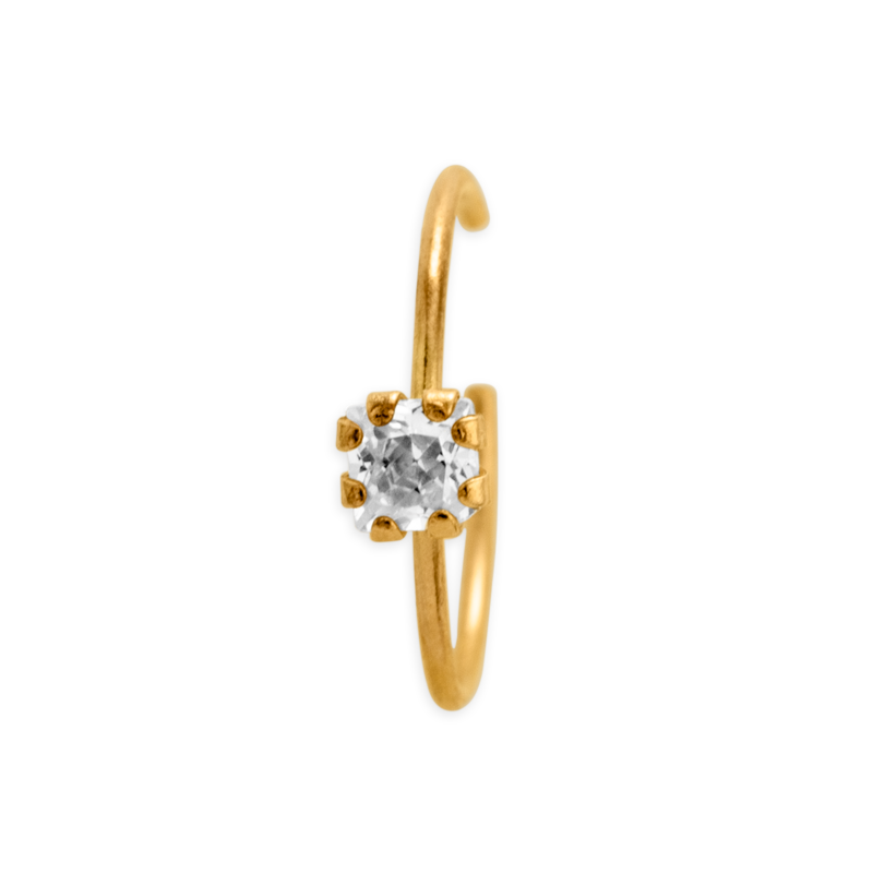 Piercing Nez Or375 Créole Diamantée et Zirconium - Bijoux de corps | Créolissime