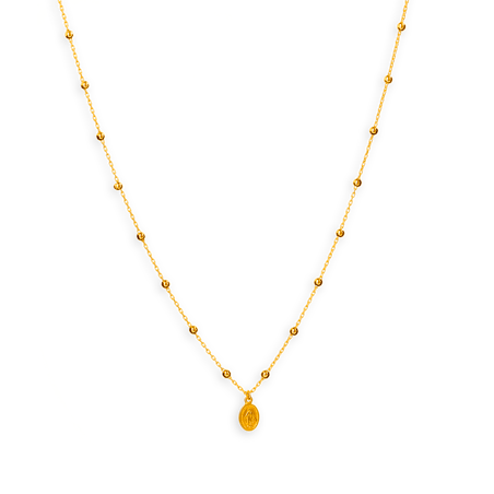 Collier chapelet or grain d'or médaille - Colliers | Créolissime
