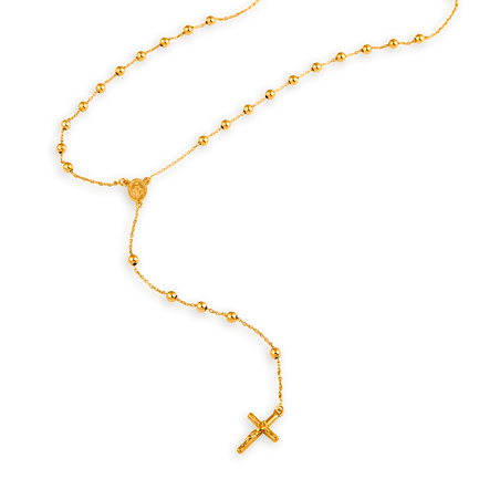 Collier chapelet or grain d'or médaille croix -  | Créolissime