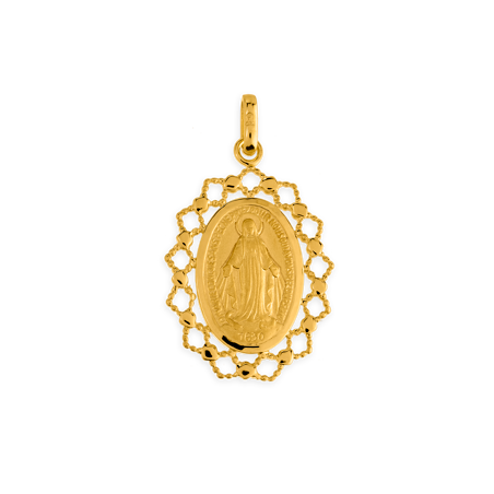 Médaille Plaqué Or Vierge Miraculeuse Ovale avec bélière -  | Créolissime