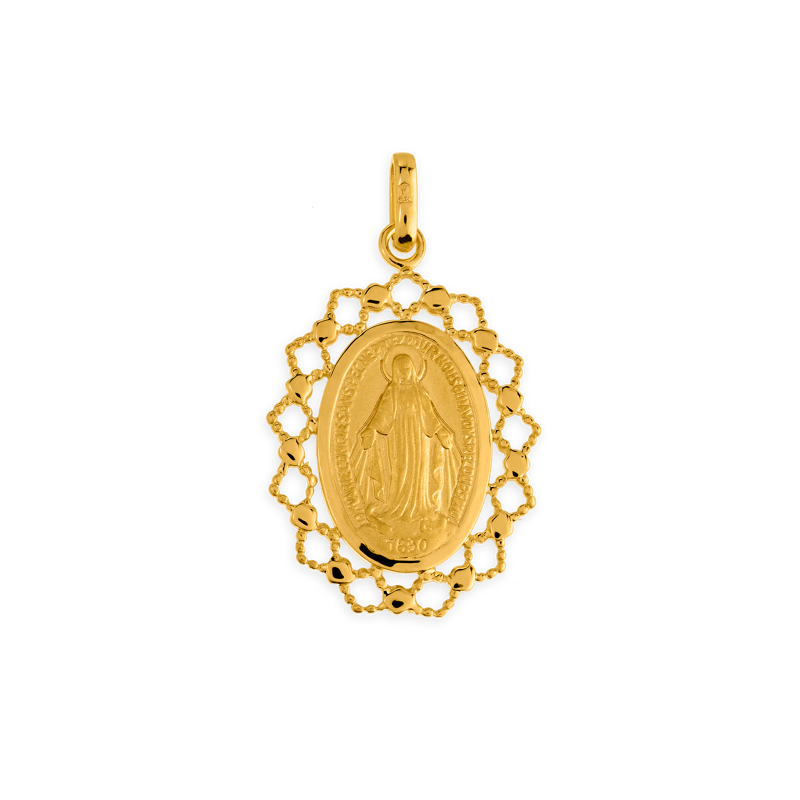 Médaille Plaqué Or Vierge Miraculeuse Ovale avec bélière - Pendentifs | Créolissime