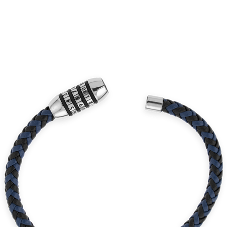Bracelet Cuir Noir Bleu - Bracelets | Créolissime