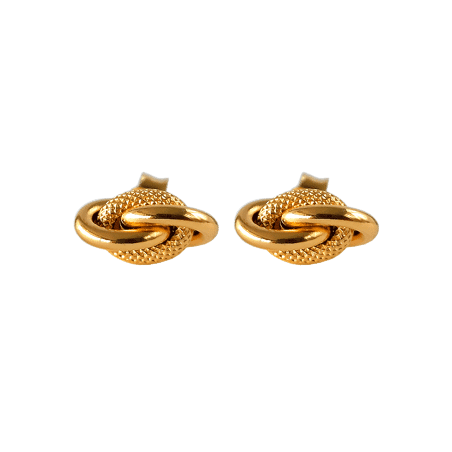 Boucles D'oreilles Or750 Noeud Forçat Antillais Moyen modèle 7.5*14mm - Boucles d'oreilles | Créolissime