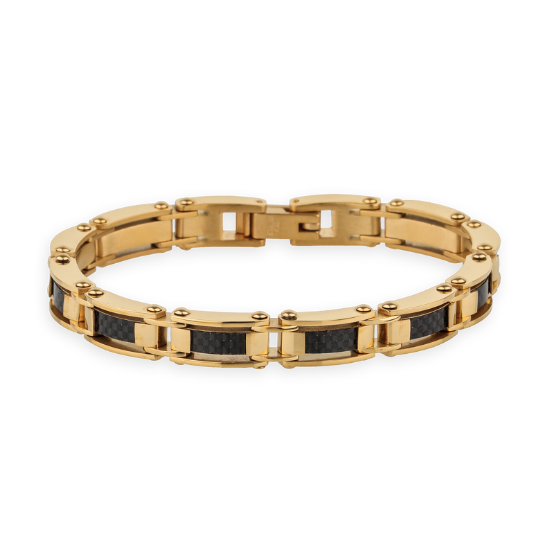 Bracelet Acier Bicolore Carbone - Bracelets | Créolissime