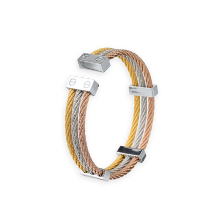 Jonc Acier Tricolore câbles souples - Bracelets | Créolissime